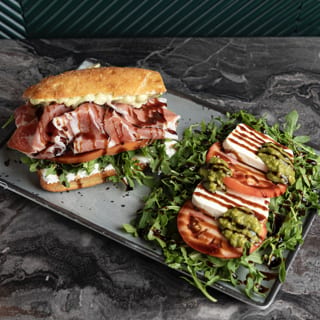 Half Sandwich & Caprese Salad